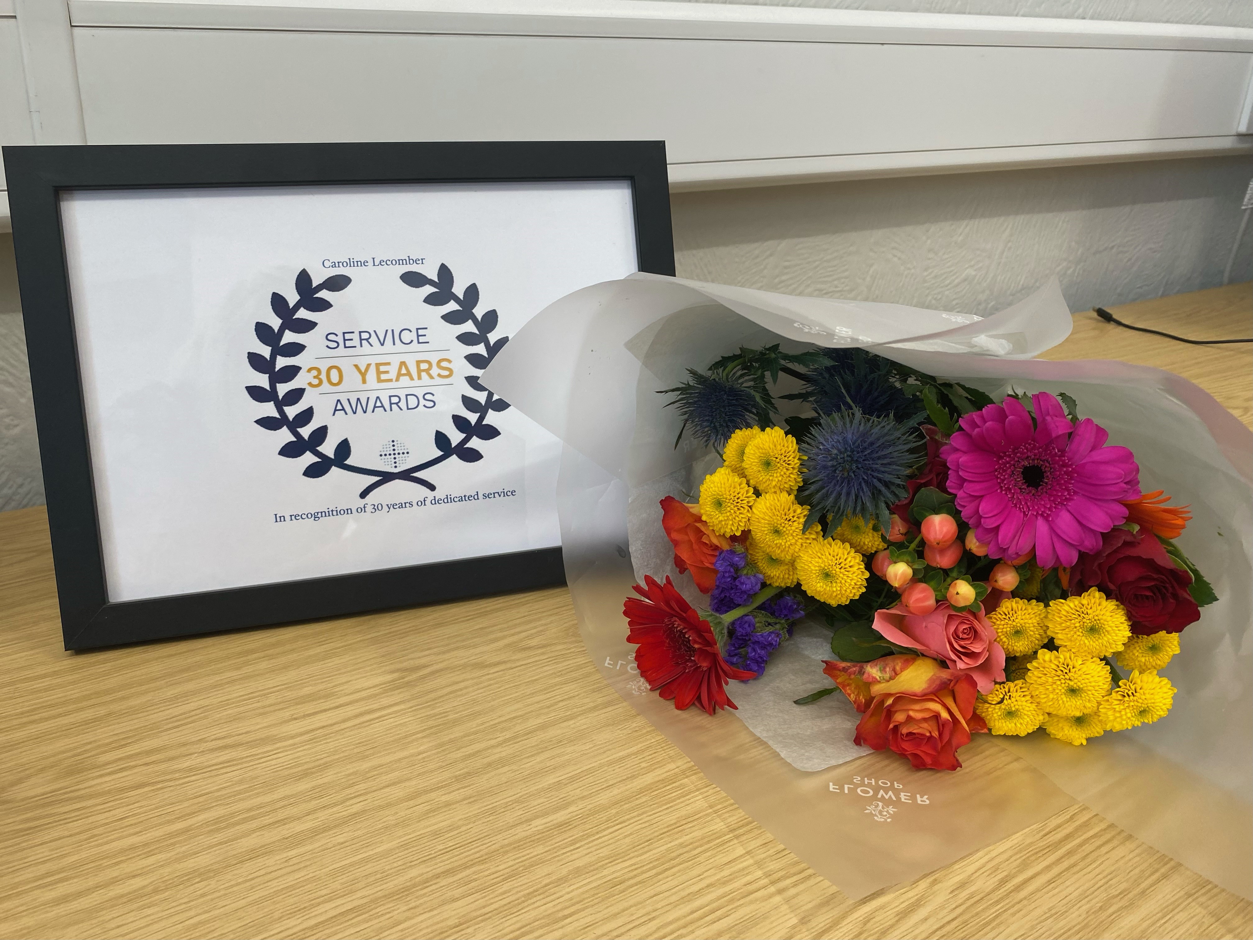 Caroline, the Business and Service Delivery Manager celebrates 30 years