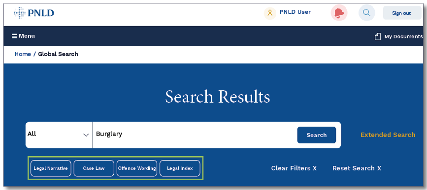 Filter your search results